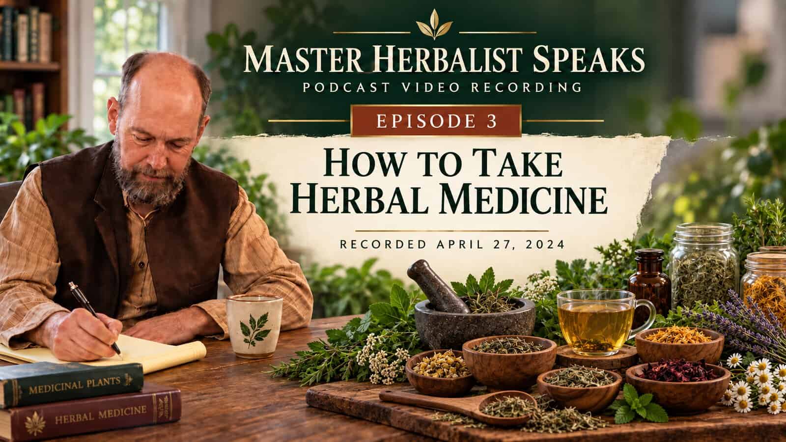 Master Herbalist Speaks Episode 3: How to Take Herbal Medicine, recorded April 27, 2024