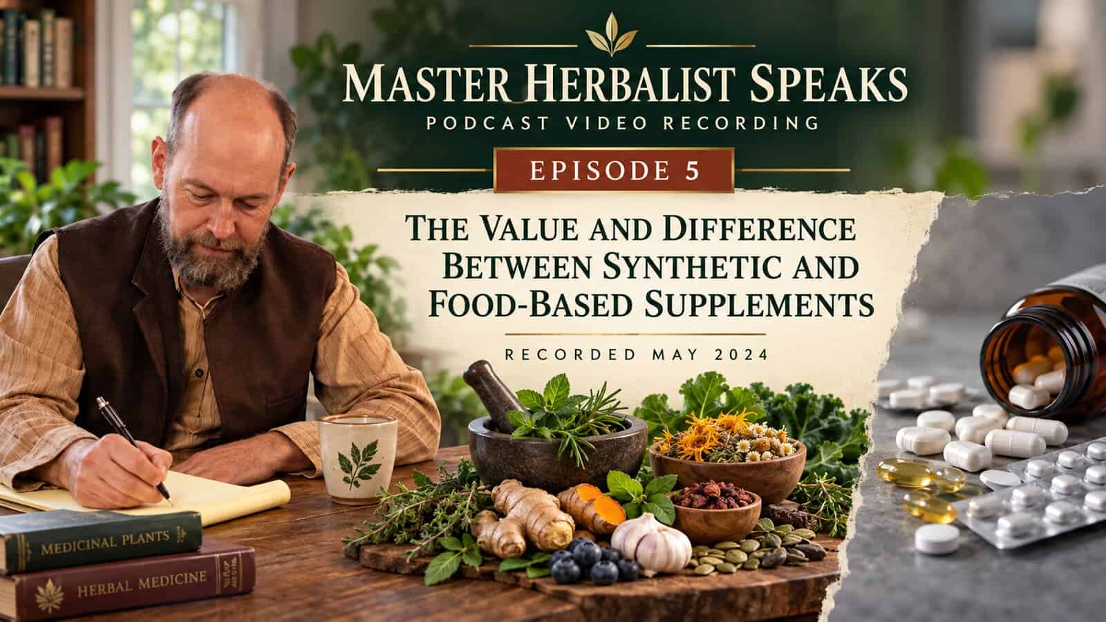 Master Herbalist Speaks Episode 5: Synthetic and Food-Based Supplements